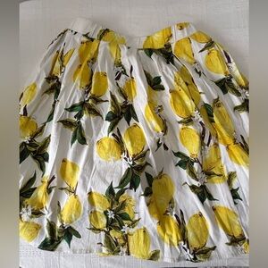 Lemon Print White Skirt